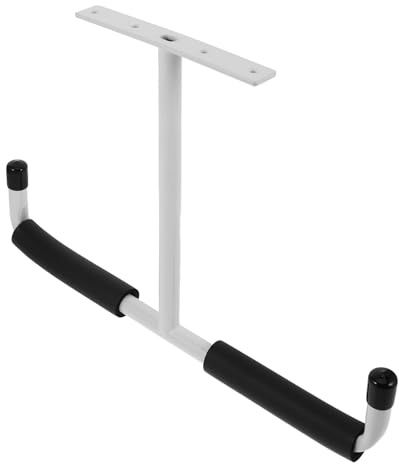 HOLIDYOYO Garage Kayak and Bicycle Ceiling Storage Rack Heavy Duty White Wall Mount Hooks Suitable for Fishing Rods, Skateboards and Ladder Storage Easy to Install