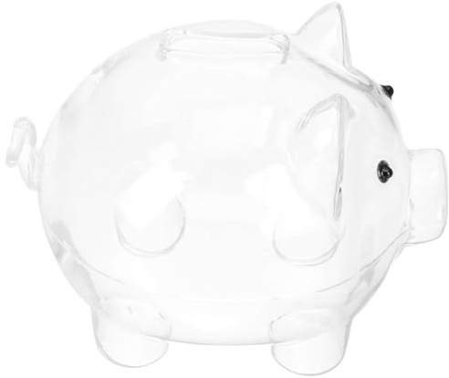 Angoily Tirelire Cochon en Verre Borosilicaté, Grand Format pour Garçon et Filles