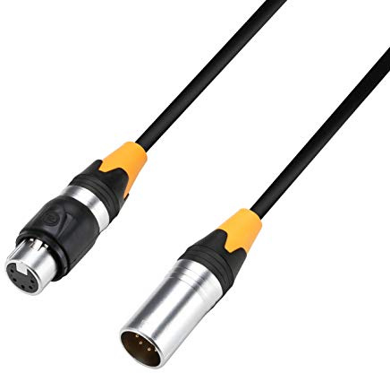 Adam Hall Cables 4 STAR DGH 1000 IP65 - DMX Kabel, Rean 5-Pol XLR male auf 5-Pol XLR female, schwarz, 10m