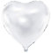 Folienballon Herz 35cm- Ballon für Helium oder Luft - Luftballon für Hochzeit Verlobung JGA Geburtstag - Herzballon Folienluftballon als Hochzeitsdeko Geburtstagsdeko Partydeko - Weiß
