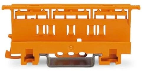 WAGO Befestigungsadapter 221-510 | Befestigungs-Adapter der Serie 221 (6 mm²), zur Montage auf TS 35, 10 Stück, für Schraubbefestigung, orange