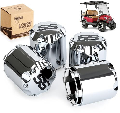 10L0L Universal Golf Cart SS Wheel Center Cap Cover, ITP Push in Style Chrom 8 10 12 Zoll Radmitte Nabenkappe für Yamaha Club Car Ezgo