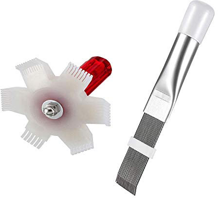 Ritte 2 Piezas Peine de Aletas de Aire Acondicionado, Cepillo De Limpieza Del Condensador, 2 Estilos AC Cepillo De Limpieza de Peine de Aletas Para Limpiar El Radiador, Evaporador