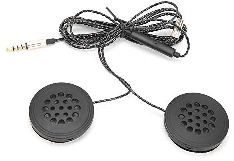 Casque Filaire, Casque Audio stéréo sans Perte Universel 3,5 mm pour Casque de Moto avec Deux Haut-parleurs, Microphone antibruit Haute définition, contrôle de Ligne