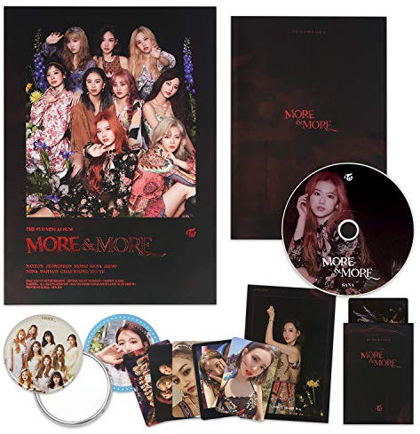 TWICE 9th Mini Album - MORE & MORE [ A Ver. ] CD + Photobook + Postcard + Coaster Card + Photocard + OFFICIAL PHOTOCARD SET + OFFICIAL POSTER + FREE GIFT / K-pop Sealed