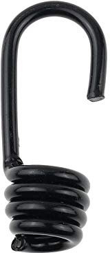 Kanirope® Spiralhaken mit Kunststoffmantel 100 Stück Schwarz für 6mm Gummiseil Expanderseil Spanner Spannseil Planenseil Spannfix