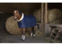 Stalldecke mit synthetischem Lammfellfutter Teddy EquiTheme Marineblau 125cm