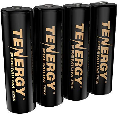 Tenergy Premium Pro High Capacity Rechargeable AA Batteries, 2800mAh NiMH AA, Pack of 4 Rechargeable Batteries