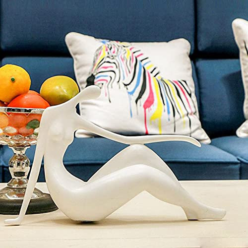 LGYKUMEG Abstrakte Frau Nackt, Nackte Frau Bücherregal Dekor, Skulpturen Modernes Dekor Home Glaskunst Frau Isabella Skulptur Nackte Finesse Handwerk für Wohnzimmer Dekor,Weiß,38 * 22CM