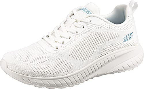 Skechers Bobs Squad Chaos Face Off, Zapatillas de Deporte Mujer, White Engineered Knit, 38 EU