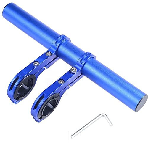 MAGICVOGEL Fahrrad Lenkerverlängerung 30cm extra Länge Fahrradlenker Extender Aluminiumlegierung Bike Lenker Erweiterung Doppel Klammern für GPS Lampe Golcke Tacho Kamera (Blau)