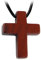 Kaltner Präsente Edelstein Halskette mit Anhänger/Jaspis Rot/Lederband mit Kreuz Anhänger/Hochwertiger Edelsteinanhänger mit Lederkette/Edelsteinkreuz 25 x 20 mm