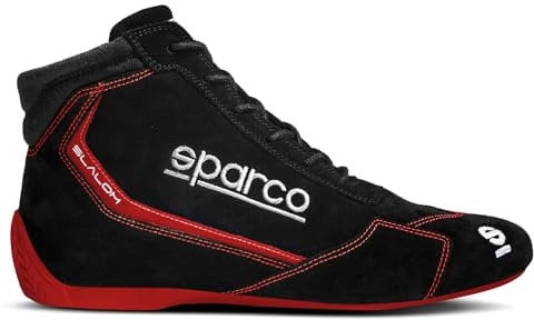 sparco Stivali Slalom 2022 Taglia 43 Nero/Rosso, Mocassino Unisex-Adulto, Standard, EU