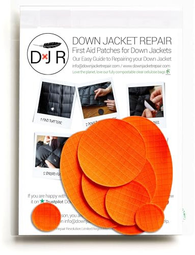 Self‑Adhesive Ripstop Nylon Repair Patch Kit – 30‑Second Fix for Tents, Jackets, Sleeping Bags, Backpacks & Beach Gear – Festival, Camping & Vanlife Essential – 7 Pre‑Cut Patches (Orange)
