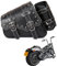 Motorrad Satteltaschen -Satteltaschen Softail PVC Leder für Harley Sportster Wasserdicht, Schwingtasche,,Universal-Aufbewahrungs seitliche werkzeugtasche für Motorrad,mit Getränkehalter (linke Seite)