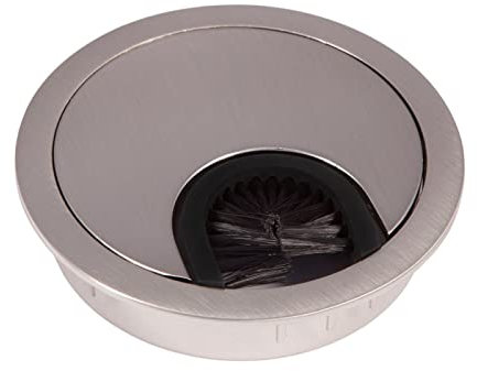 König - Passacavo in metallo, diametro 80 mm, effetto acciaio INOX