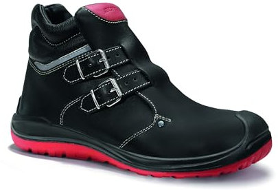 ELTEN Sicherheitsschuhe Anderson Craft Mid S3 HI, Damen und Herren, Leder, Stahlkappe, leicht, robust 42, Schwarz-Rot