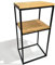 FLEXISTYLE Tavolo consolle nero metallo legno rovere industriale LOFT design (40 x 80 x 30 due ripiani)