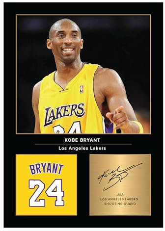 Icons Wall Art Kobe Bryant signiertes Foto-Bild im A4-Format, Geschenk für Basketball-Fans, digital reproduziert, ungerahmt