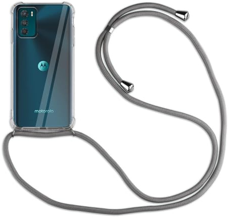 betterfon Hülle Kompatibel mit Motorola Moto G42 | Handykette Smartphone Halskette Hülle mit Band | Handyhülle mit Kordel zum Umhängen Kompatibel für Moto G42 | Grau
