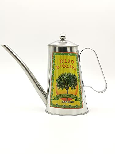 Huilier de table jaune en acier inoxydable cône 500 ml Vintage Décor, avec inscription : huile pure à 100 %