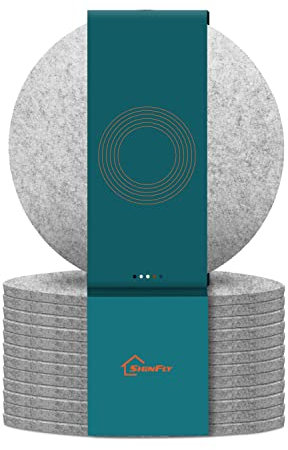 shinfly Untersetzer Gläser, Glasuntersetzer 12er Set, Filzuntersetzer Rund für Gläser, Rutschfester Hitzebeständiger Waschbarer Untersetzer, Coasters für Getränke, Bar, Tassen