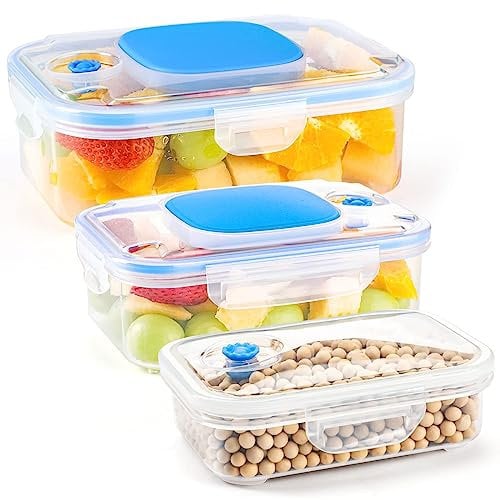 INKBIRD Boite Sous Vide Alimentaire, Lot De 3 Récipient Sous Vide: 300ml+800ml+1200ml, Boîtes De Conservation Sous Vide pour Machine Sous Vide | Plastique | Vont Au Lave-Vaisselle | Sans BPA