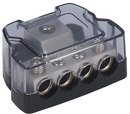4 Way Power Distribution Block, Ground Distributor Amp Fuse Holder Battery Distribution Block Splitter Car Audio Amplifier