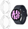 HOMTERN Confezione da 2 custodie compatibili con Samsung Galaxy Watch 6 40 mm / 44 mm, flessibile TPU copertura completa, antiurto e antigraffio, confezione da 2 custodie trasparenti (orologio 6 40
