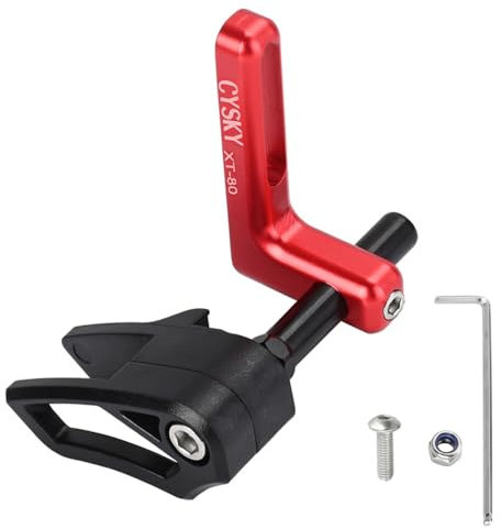 CYSKY Rennrad Kettenführung, Schotter Fahrrad Kettenschutz für Einzelkettenblatt, Montage Umwerfer Rahmen (Aluminiumlegierung 7075) (Rot)