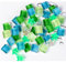 200g Bunte Kristall-Mosaik-Glasfliesen zum Basteln, Quadratisch und Stern kleine Mosaikglasstücke für Badezimmer, Küche, Heimdekoration(grün)