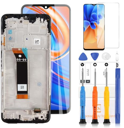 LADYSON Pantalla LCD para Xiaomi Redmi 10 5G 22041219G / Poco M4 5G / Poco M5 LCD Pantalla Táctil Digitalizador Asamblea Kit de Reemplazo con Herramienta (6.58 Negro con Marco)