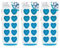 HOMESHOPA Ice Cube Tray 3 Pack, 10 Heart Cubes, Easy-Release Pop Out Flexible Silicone Reusable Ice Mold, BPA Free & Save Freezer Space, Removable Ice Cube for Whisky Cocktails Beer Drinks, Blue