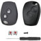 SLshiBo Coque de Clé 2 Boutons Télécommande Coque de Clé de Voiture et Coque en Silicone avec 2 Switchs Compatible avec Kangoo Modus Clio Master Trafic Twingo Switch et Dacia