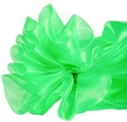 Wambere 3m x 150cm Organza Stoffe zum Nähen Meterware Organzastoff Dekostoff Bekleidungsstoffe für DIY Kunsthandwerk Basteln Vorhänge Tischdecken Hochzeit Party Kleidungsdekoration,Grün