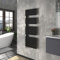 Warmehaus Sèche-serviettes chauffant design échelle de salle de bain radiateur chauffage central Rads panneau plat noir 1380 x 500 mm