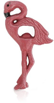 Servette Home Flamingo Cast Iron Beer Bottle Opener, Pink