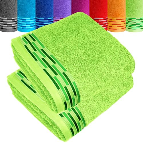 Lashuma Deluxe Handtücher 50x100 Grün - Apfelgrün, Lugano Frotteetücher Premium Qualität