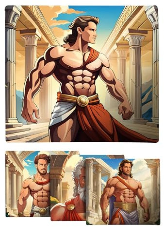 PERSONALISED Mythical Sizes GAMING Mousemat Custom HD Photo Text Design Vivid Colours Non Slip Water and Stain Resistant (Hercules (450 x 400mm x 4mm))