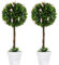 HOMCOM Set of 2 Decorative Artificial Plants Ball Trees with Lavender Flowers in Pot Fake Plants for Home Indoor Outdoor Decor, 60cm, Pink