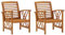 OHOOWOO Sillas de jardín 2 Unidades Madera Maciza de Acacia,Silla de Jardín de Madera Acacia Duradera Diseño Rejilla para Jardín y Terraza Muebles de Jardín, Sillas de Jardín