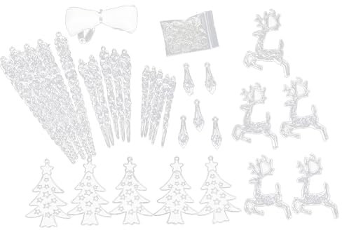 Adornos de Navidad de , adornos de Navidad acrílicos, decoración de árbol de Navidad, adornos transparentes para fiestas de invierno, baby showers, fiestas infantiles