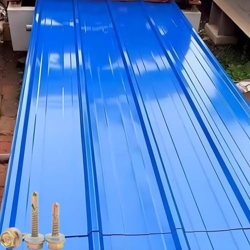 Dachplatten, Stahlblech-Dachplatten, Wellplatten, Werkzeugschuppen, Carport Breite 90 cm, Länge 100 cm, 120 cm, geeignet für Straßenbauzäune (120 x 90 cm, 3 Stück)
