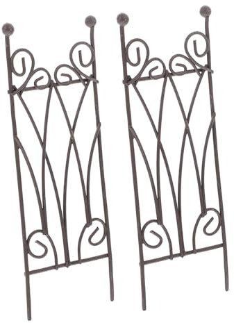 BESPORTBLE Lot de 2 Treillis de Jardin en Fer pour Plantes Grimpantes Mini Cadre de Support pour Plantes Facile à Installer pour Vignes de Fleurs en Pot