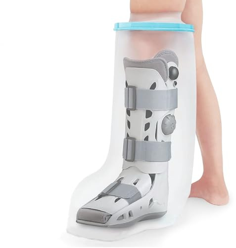 LURNODY Duschschutz Fuß Rutschfest,Waterproof Foot Cover for Shower,Duschschutz Bein Kinder für Fuß，Wiederverwendbar Verbandschutz Halten sie Wunden Verbände Trocken