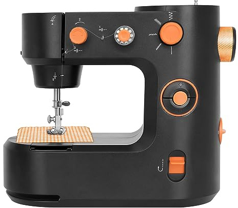 TONFEION Nähmaschine mit 5 Nähprogrammen Automatisches Freiarm Stich Nähmaschine, LED-Nählicht, Sewing Machine für Anfänger und erfahrene Einzelpersonen, Schwarz