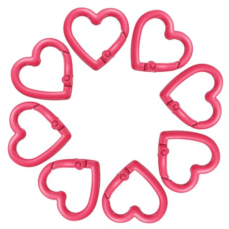 sourcing map Heart-Shaped Spring Snap Clip Keyrings Trigger Buckle Hook Fasteners for Keychains Bags Purse Handbags DIY Crafts