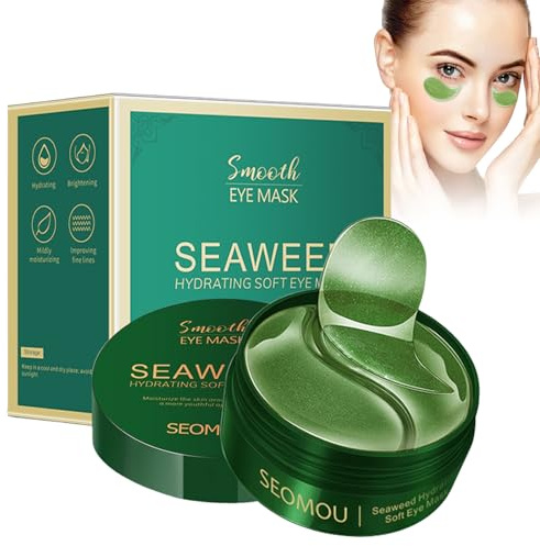 Augenpads 60 Pcs,Eye Pads mit Meeresalgen,Augenpads Gegen Augenringe | Augenpads Gegen Falten,Augenpads Gegen Tränensäcke,Augenmaske Anti Aging,Eye Patches für Augenpflege