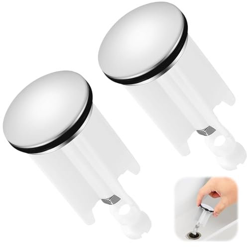 Lot de 2 bouchons de lavabo universels - 40 mm - Pour tous les lavabos et bidets courants du commerce - Étanches