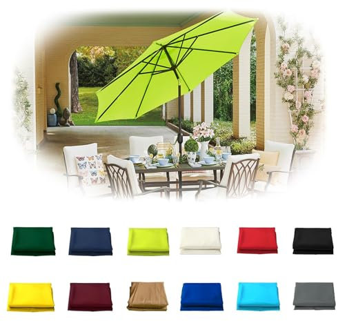 Toile Parasol Déporté Remplacement pour 8 Baleines/6 Baleines, Toile De Rechange pour Parasol 2m 2.7m 3.0m Anti-UV Imperméable